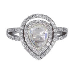 Pear Shaped Diamond Double Halo Ring
