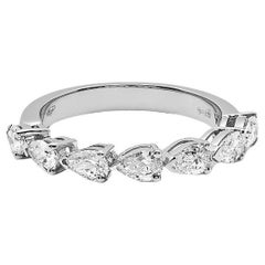 Pear-Shaped Diamond Half Eternity White Gold Band