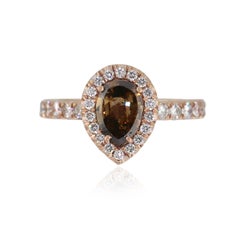 Pear Shaped Diamond Halo Engagement Ring