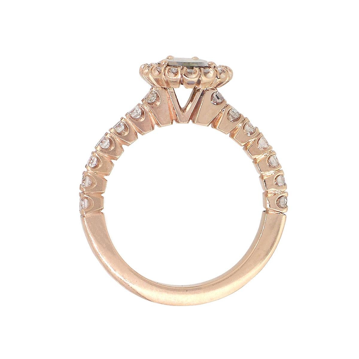 Birnenförmiger Diamant-Halo-Verlobungsring (Tropfenschliff) im Angebot