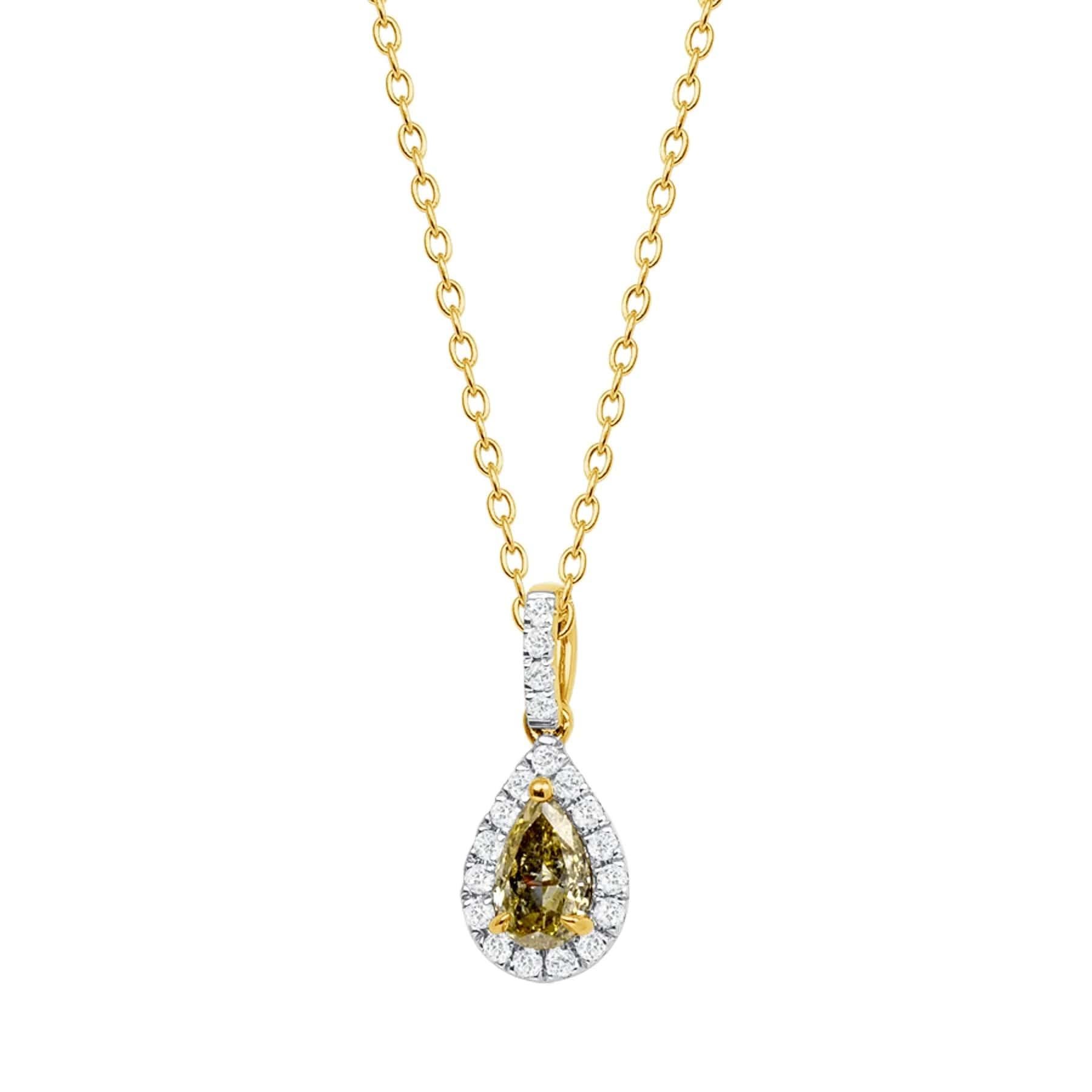 Ana's Diamond Halo Pendant Necklace In New Condition For Sale In Los Angeles, CA