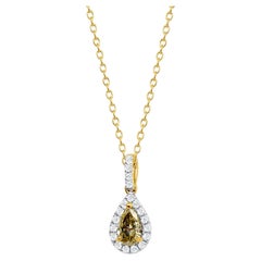 Ana's Diamond Halo Pendant Necklace