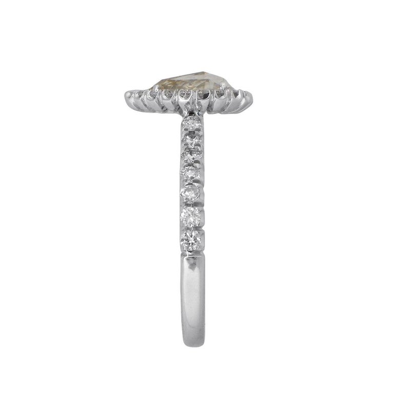 Pear Shaped Diamond Halo Ring For Sale at 1stDibs