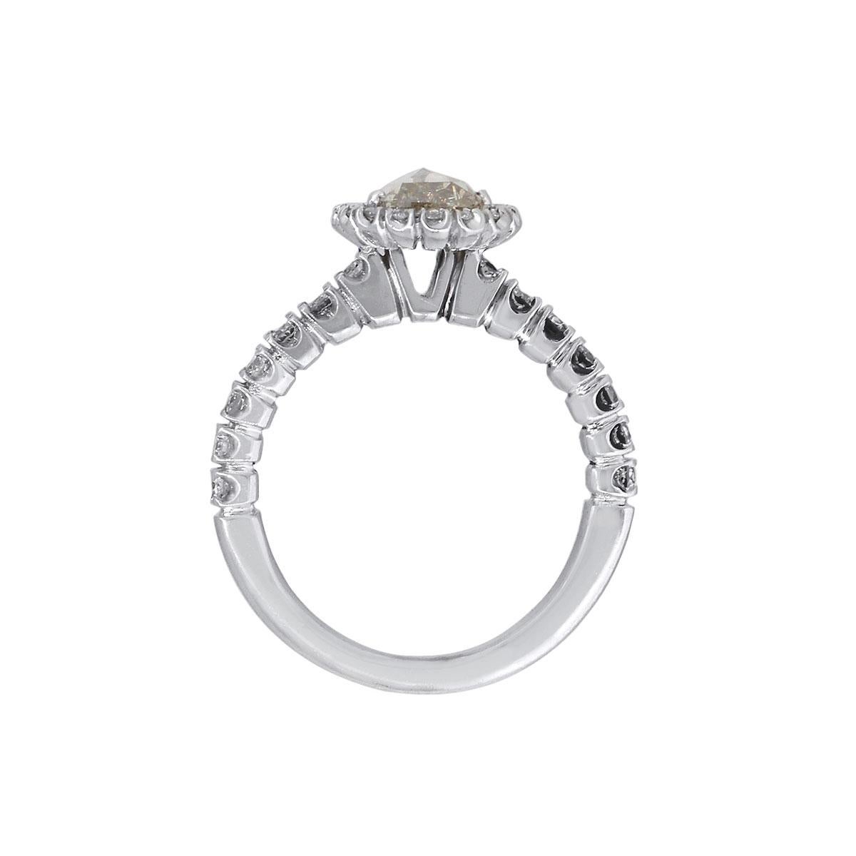 Pear Cut Pear Shaped Diamond Halo Ring For Sale