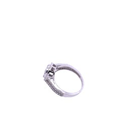 Pear Shaped Diamond Ring with Split Shank Diamond Set Shoulders