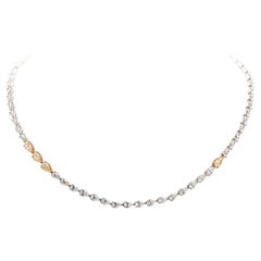 Collana tennis Riviére con diamanti gialli a forma di pera