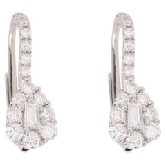 Pear-Shaped Diamonds 18 Carats White Gold Drop Earrings