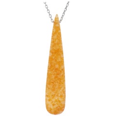 Pear Shaped Druzy Sterling Silver Pendant