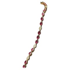 Bracciale Ain Hara in oro giallo 14 carati (o 18 carati su richiesta) con malocchio a forma di pera