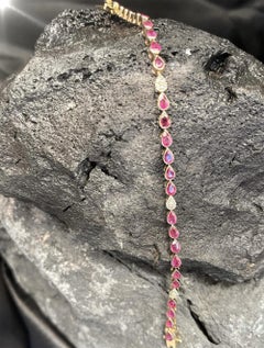 Bracelet Hara en or jaune 14 carats avec œil maléfique en forme de poire