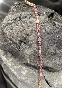 Bracelet Hara en or jaune 14 carats avec œil maléfique en forme de poire