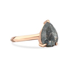 Pear Shaped Grey Diamond Rose Gold Alternative Engagement Ring, 1.96 Carats