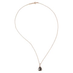 Pear Shaped Ice Diamond Pendant Chain Necklace Made In 18k Rose Gold