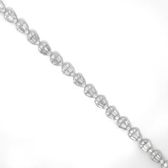 Pear-Shaped Illusion-Set Diamond Tennis Bracelet in 18K White Gold