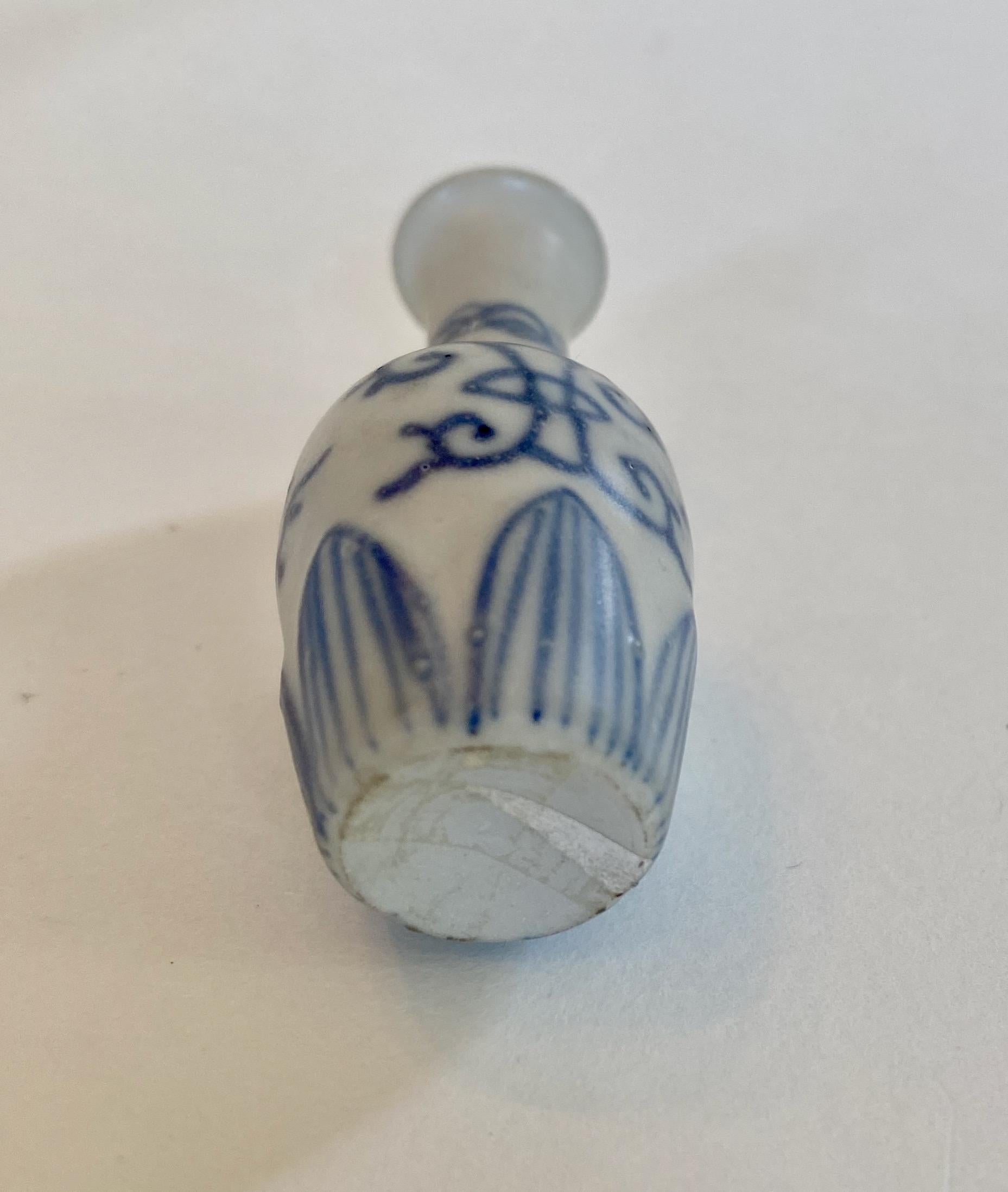 18th Century and Earlier Mallet-Shaped Miniature Vase from Hatcher Collection  For Sale