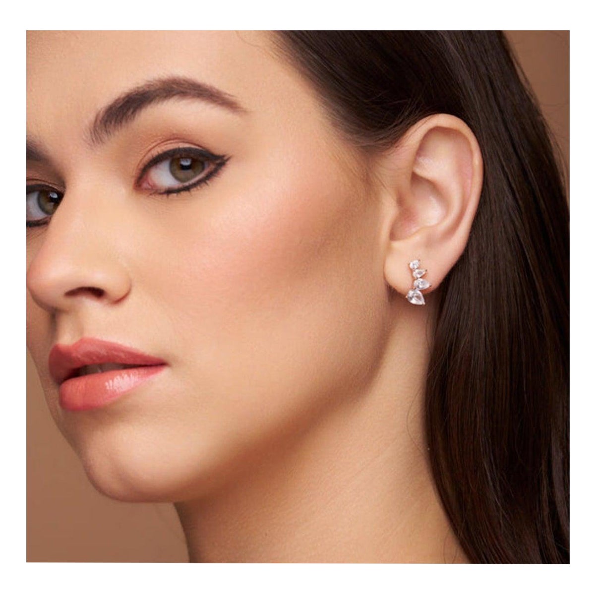 Pear-Shaped Moissanite Earrings 14k White Gold Moissanite Studs For Women.