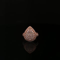 Pear-Shaped Multi-Diamond Double Halo Fashio Ring in 18K Rose Gold, UAE