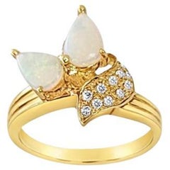 Pear Shaped Opal Diamond Ring