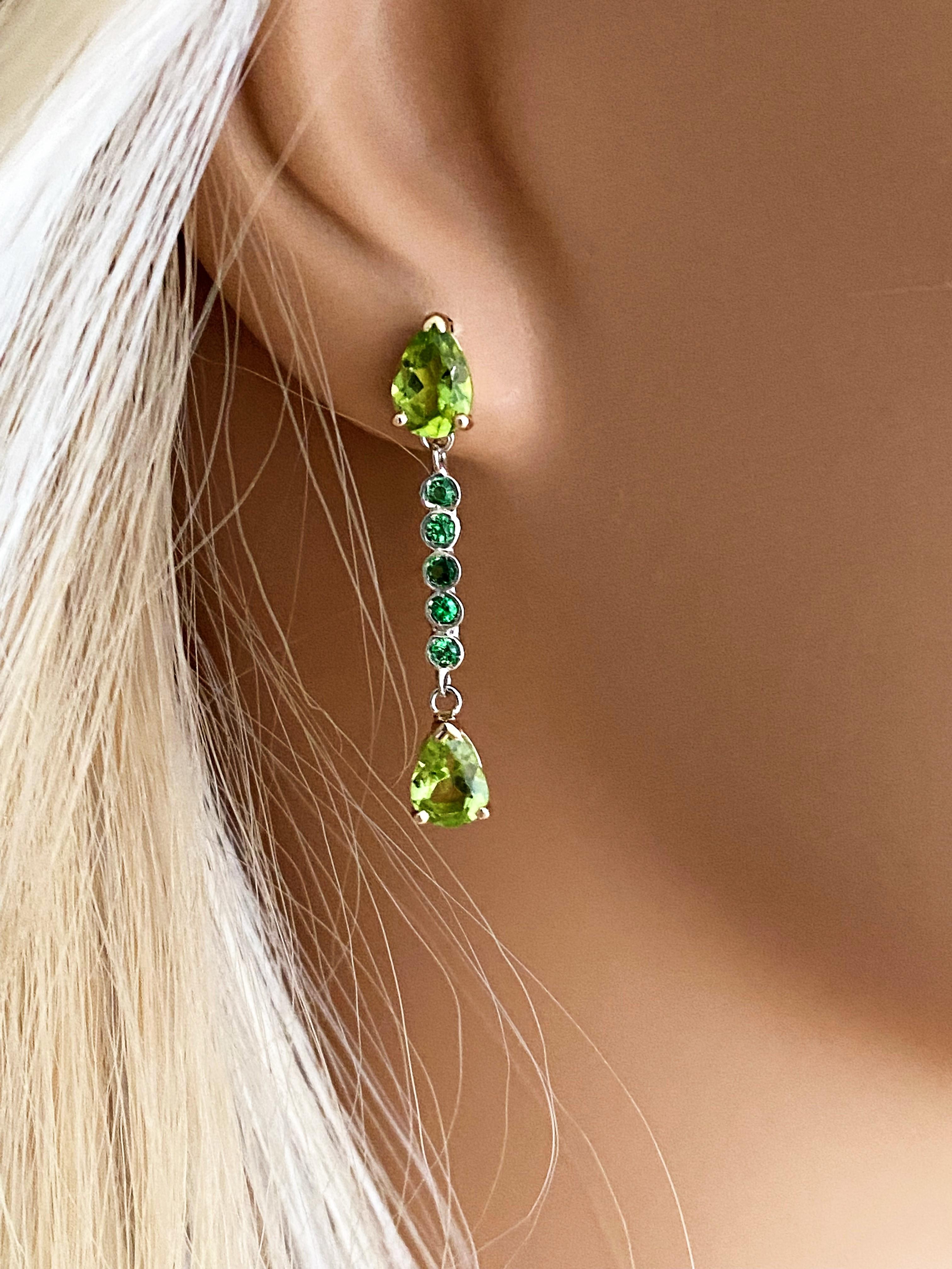 peridot dangle earrings