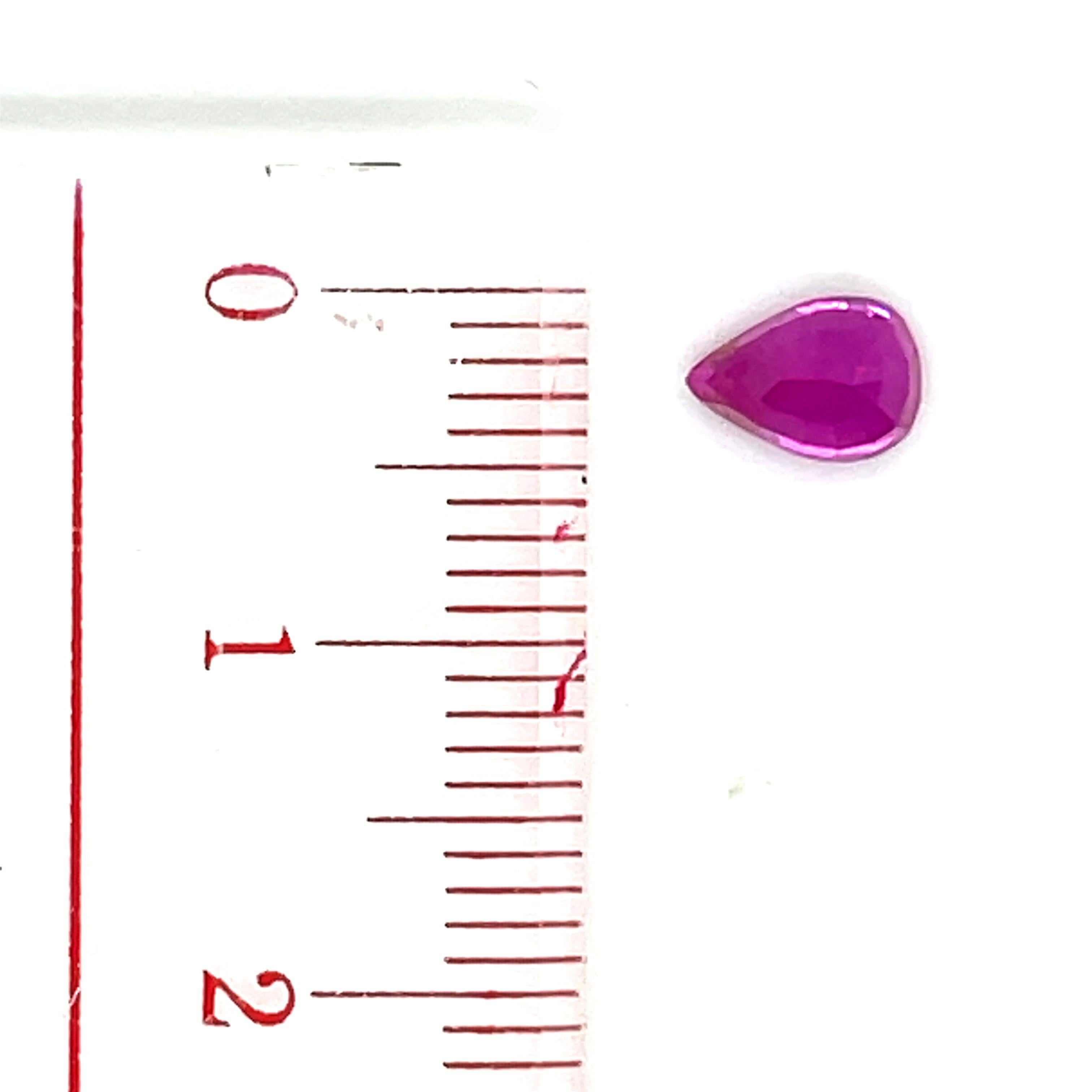 Pear-Shaped Pink Sapphire Cts 1.00 With GRS Certificate In New Condition For Sale In Hong Kong, HK