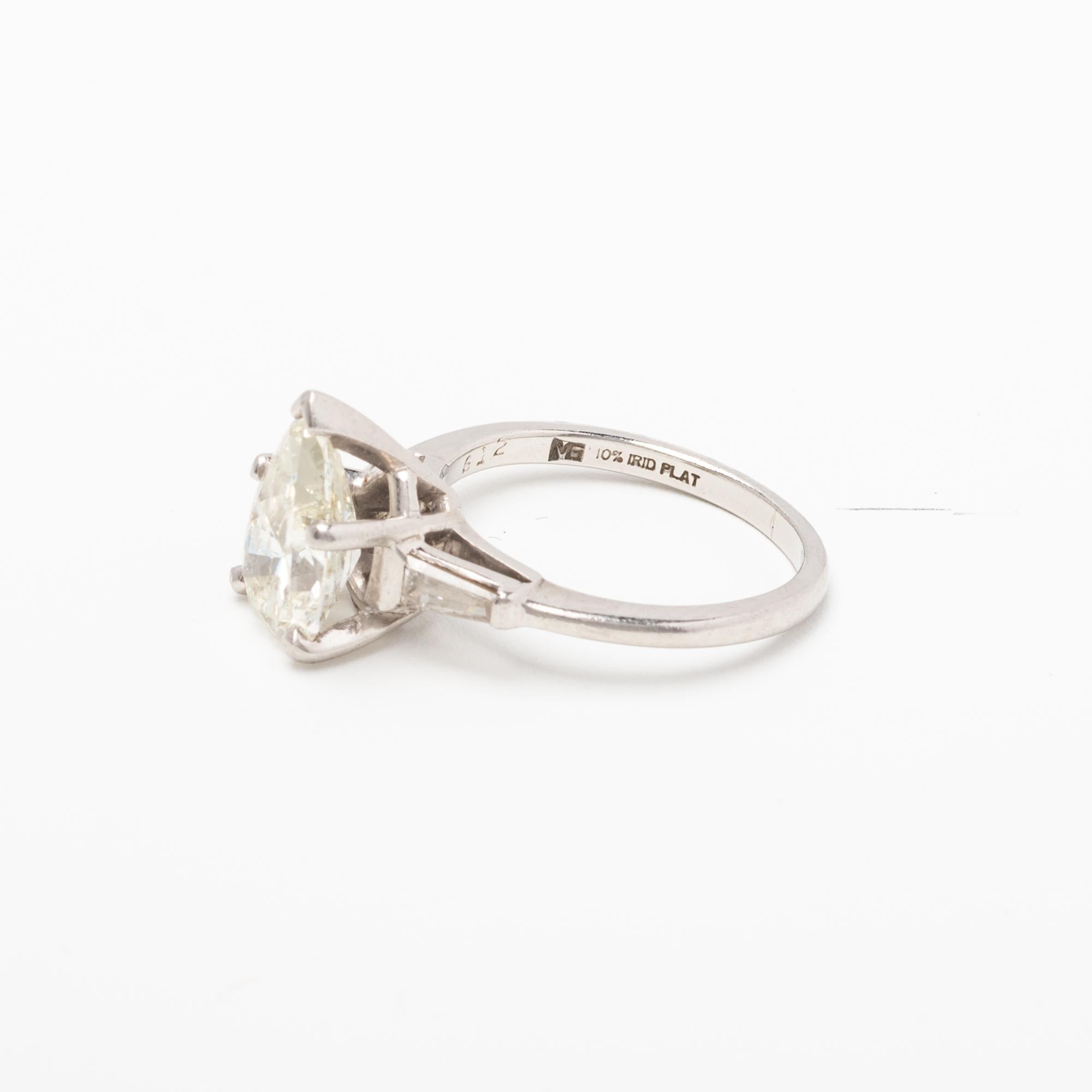 Pear Cut Pear Shaped Platinum Diamond Ring, 2.30 Carat