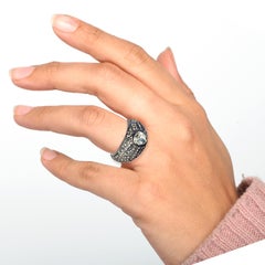 Pear Shaped Rose Cut Diamond Ring Made In 14k Gold & Silver