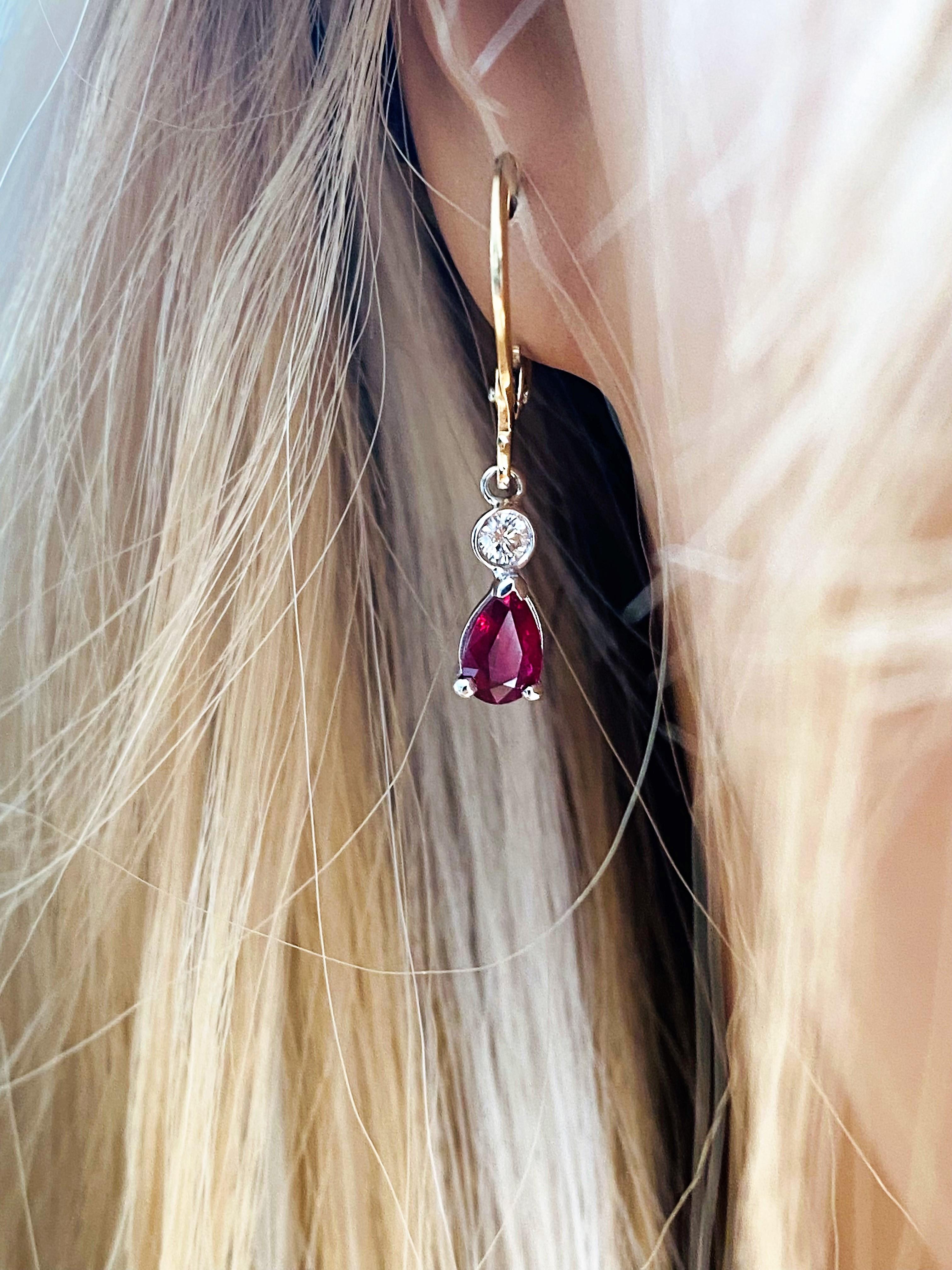 leverback ruby earrings