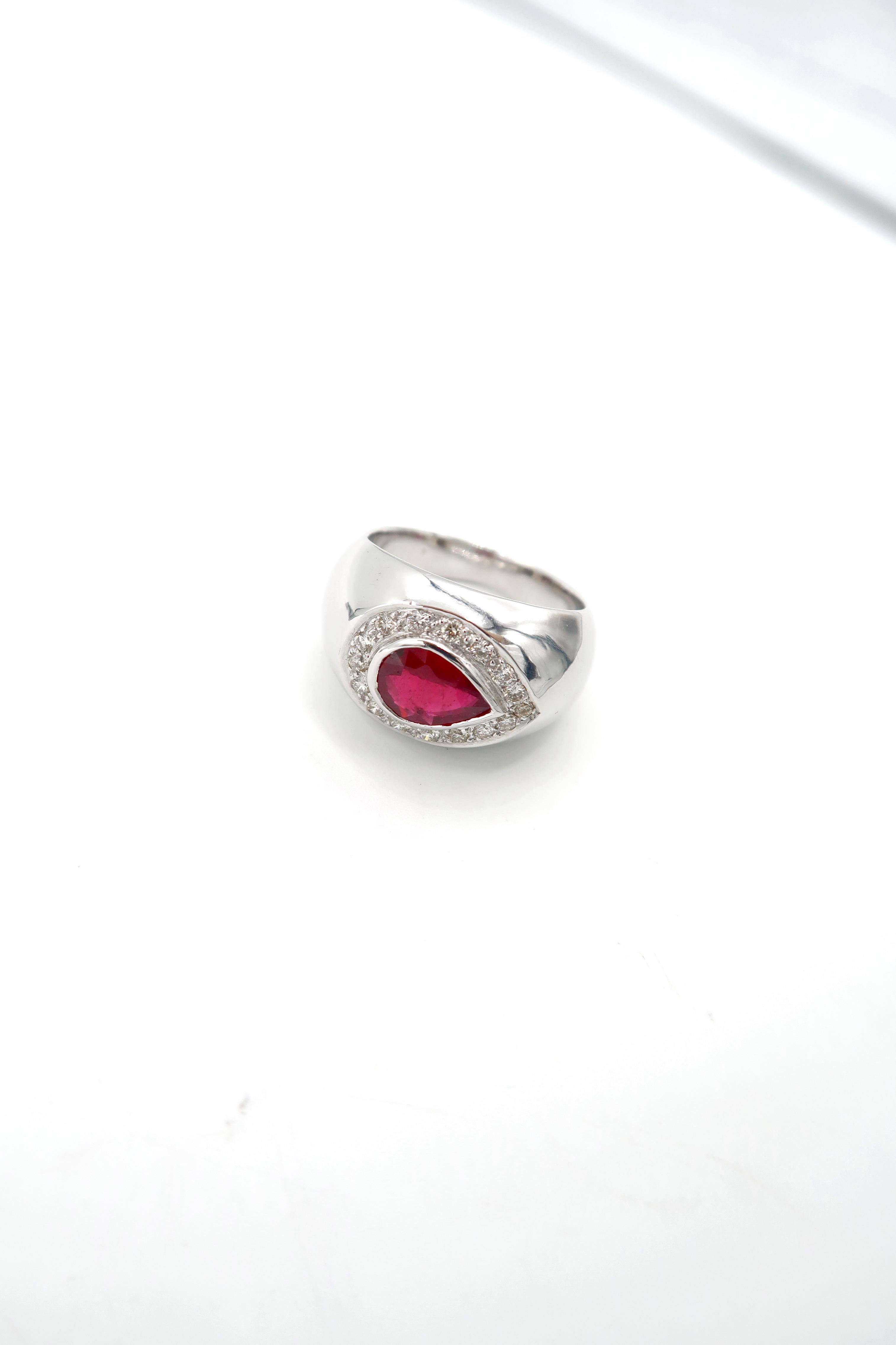 pear shaped ruby ring
