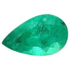 Pear-Shaped Russian Emerald Ring Gemstone 1.26 Carat Weight