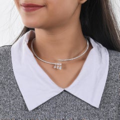 Birnenförmiges Collier mit SI/H-Diamanten in 18 Karat Weißgold