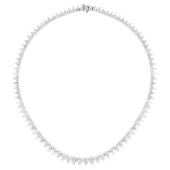 Pear-Shaped Tennis Necklace 32.44 Carats