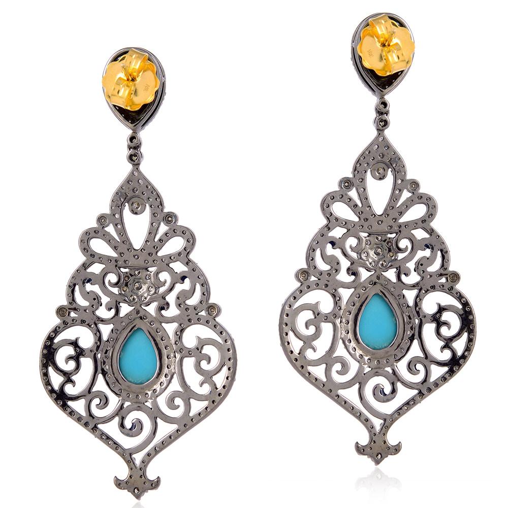 18KT:1.42g,
Diamond:5.37ct,
Silver:19.856g
TURQUOISE:5.95ct