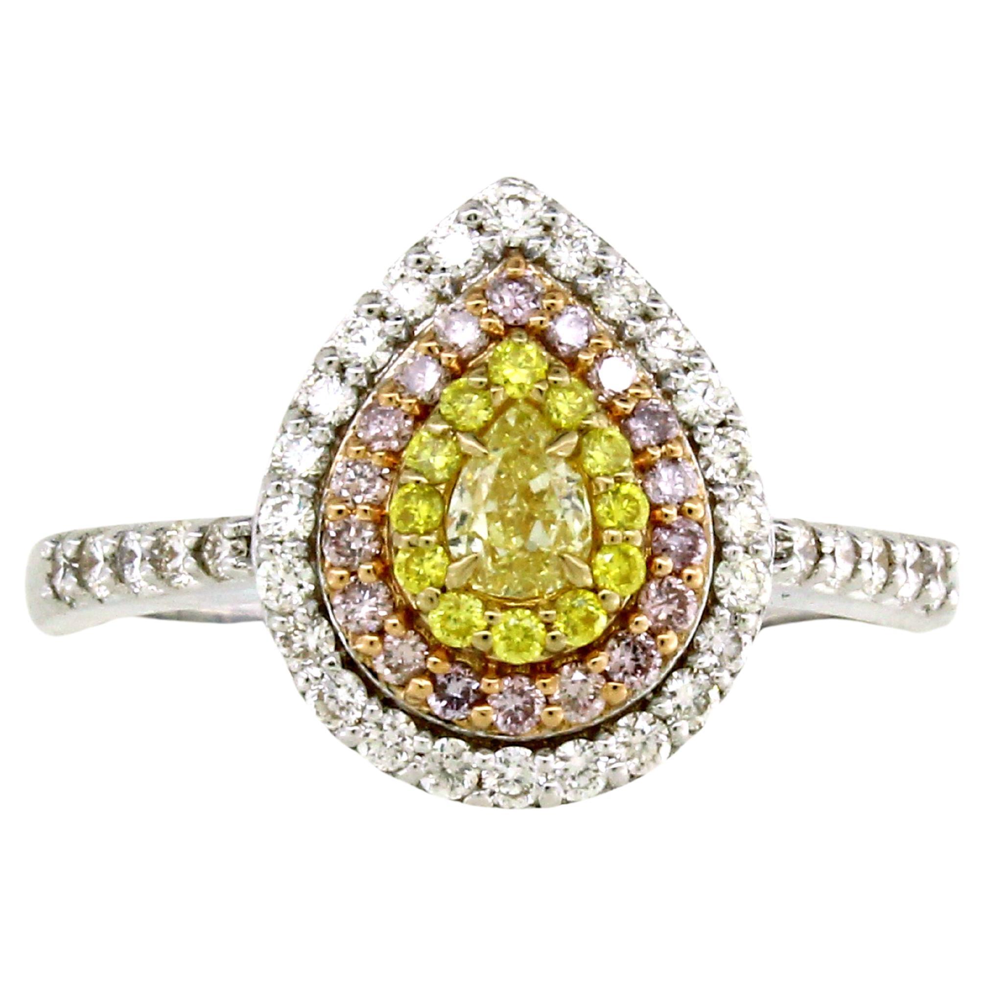 The Rose Diamond - Natural Pink Pear Shaped Diamond Ring For Sale at ...