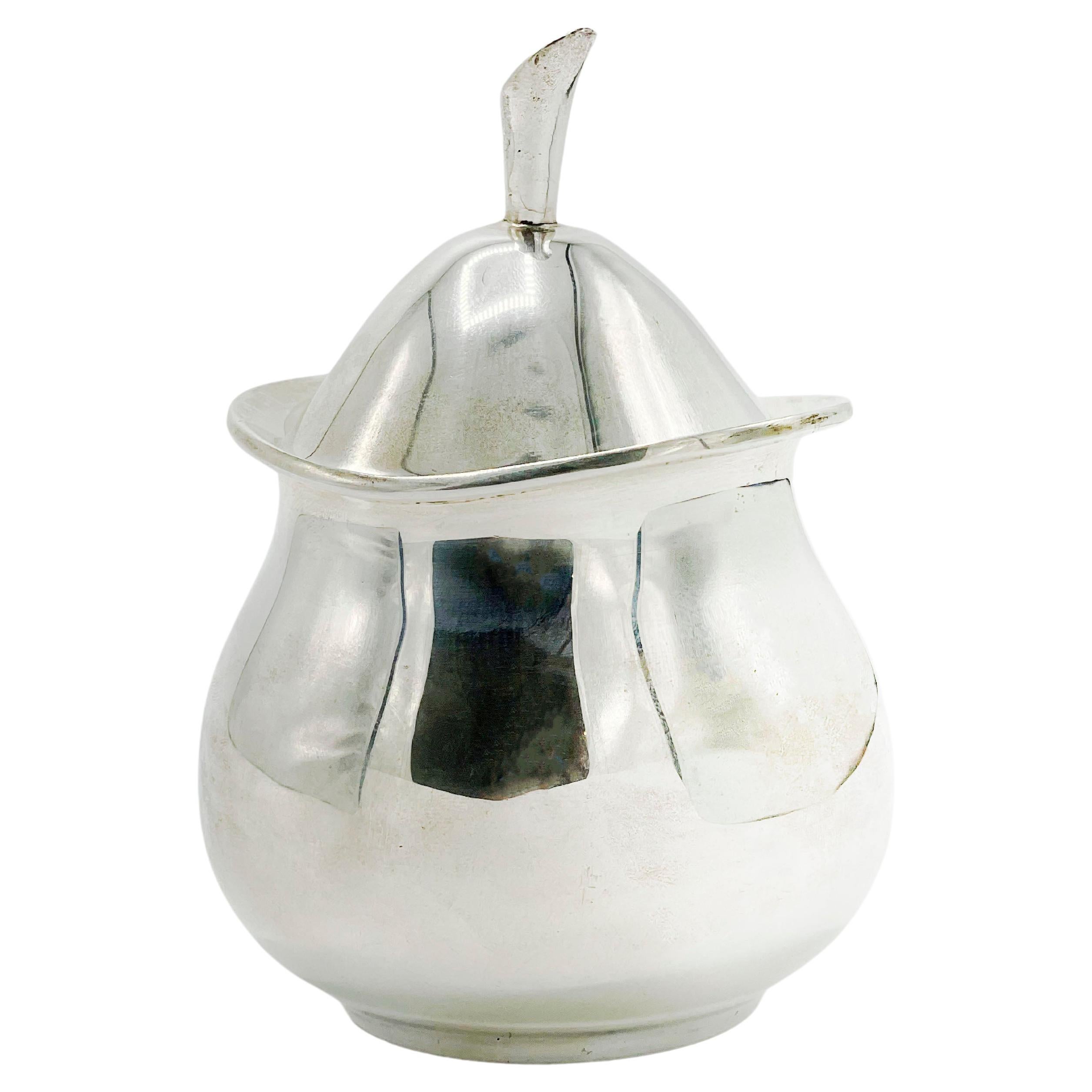 Pear sugar bowl, Georg Jensen in sterling silver For Sale