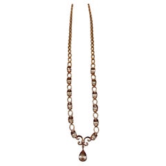 Birne Teardrop Pfirsich Pink Morganit 14K Rose Gold Fancy Diamond Anhänger Halskette