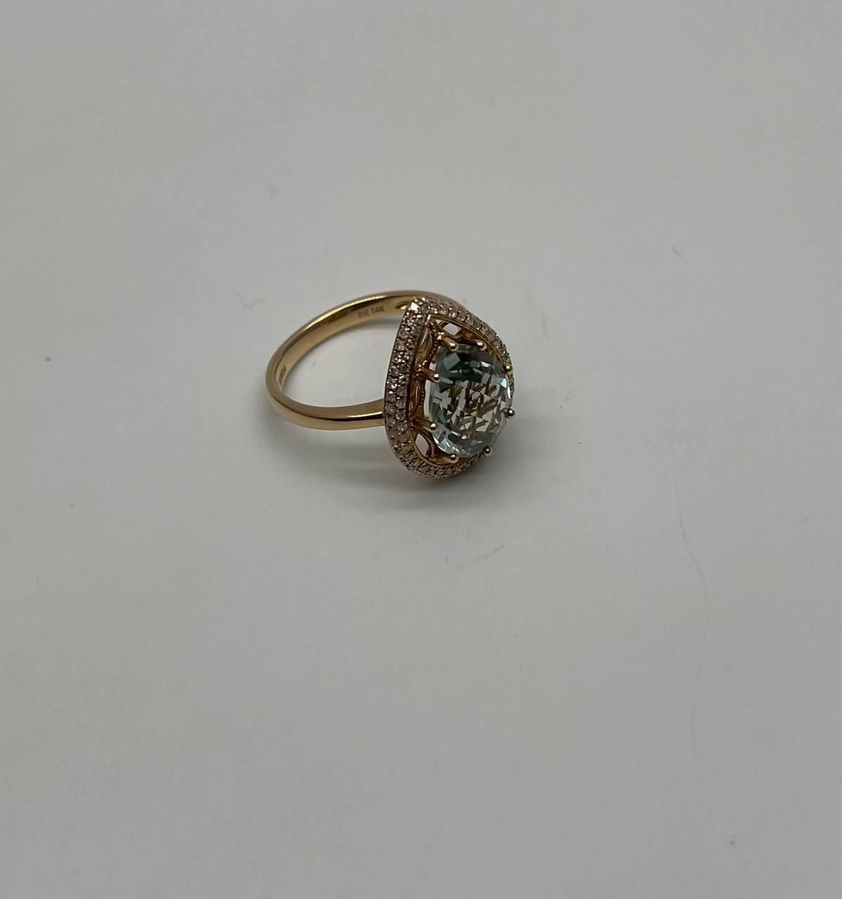 Pear Cut Pear Teardrop Shape Green Amethyst Prasiolite Diamonds Halo Gold Cocktail Ring For Sale