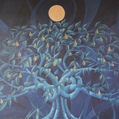 'Pear Tree in Moonlight' Contemporary oil on Canvas by Vera Jefferson