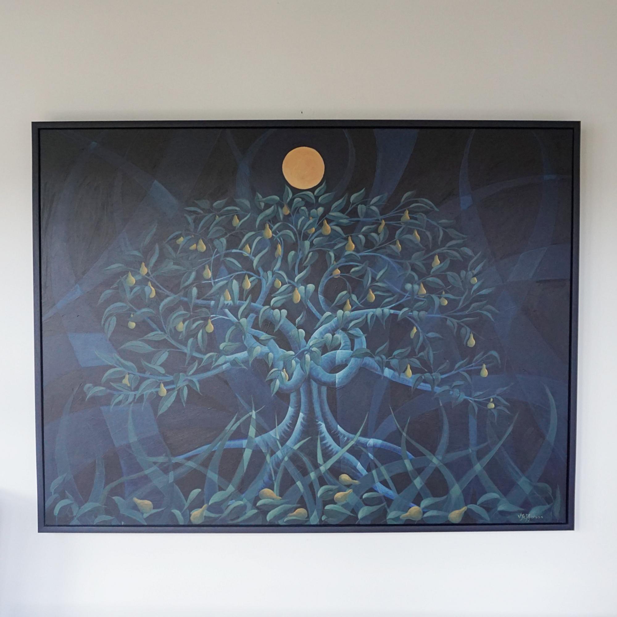 'Pear Tree in Moonlight' Contemporary oil on Canvas by Vera Jefferson For Sale 1