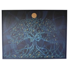 'Pear Tree in Moonlight' Contemporary oil on Canvas by Vera Jefferson