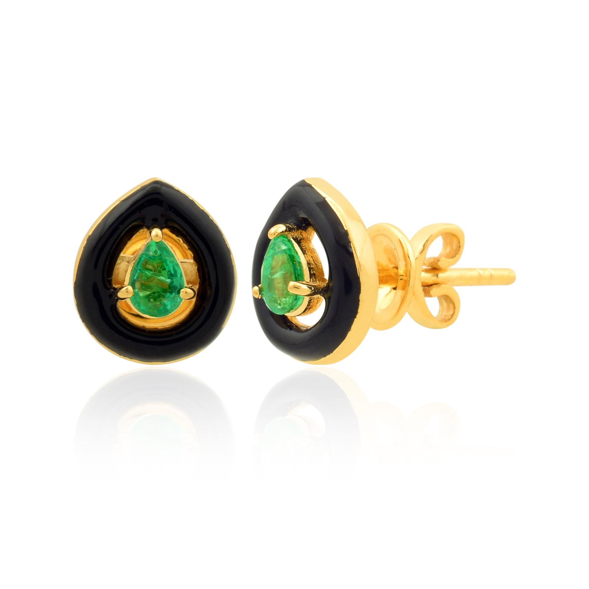 Indulge in the timeless elegance of these exquisite Pear Zambian Emerald Gemstone Stud Earrings crafted with meticulous attention to detail. Each earring features a lustrous pear-shaped Zambian emerald, renowned for its captivating green hue and