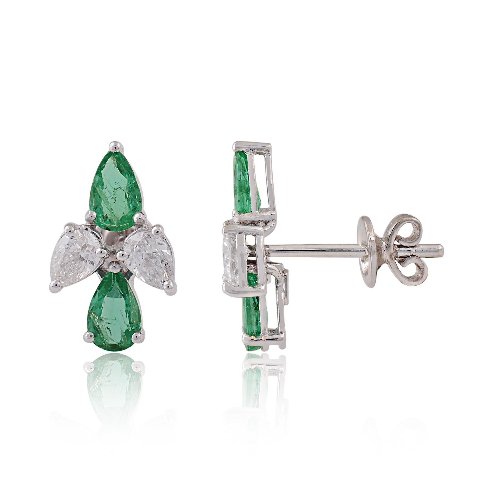 Item Code :- SEE-1412H
Gross Wet :- 3.00 gm
18k White Gold Wet. :- 2.63 gm
Diamond Wet. :- 0.76 ct. ( AVERAGE DIAMOND CLARITY SI1-SI2 & COLOR H-I )
Emerald Wet. :- 1.10 ct.
Earrings Size :- 15 mm approx.
✦ Sizing
.....................
We can adjust