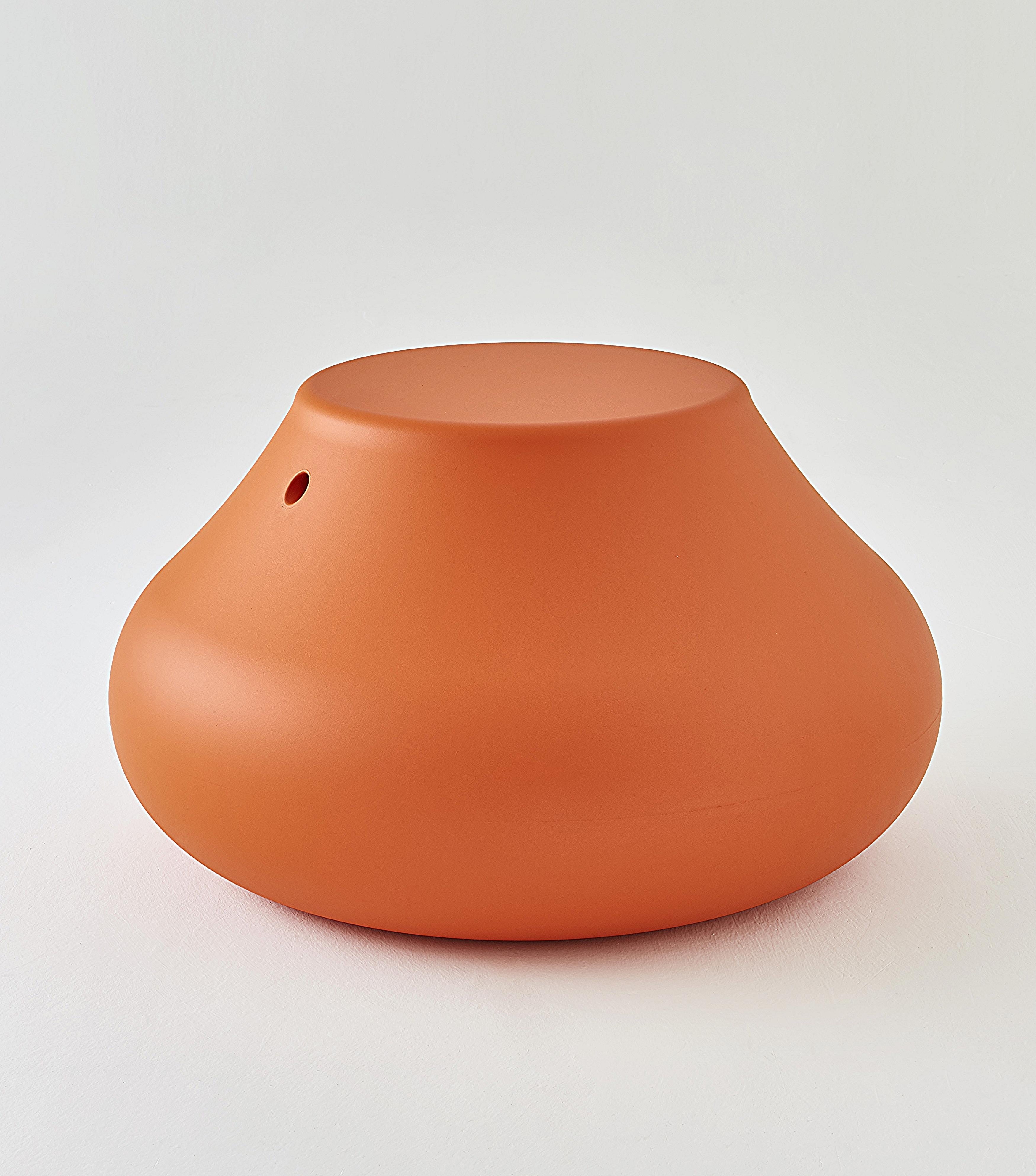 Italian Peardrop Pouf in Polyurethane Foam by Esti Barnes, Red, Orange, Custom For Sale