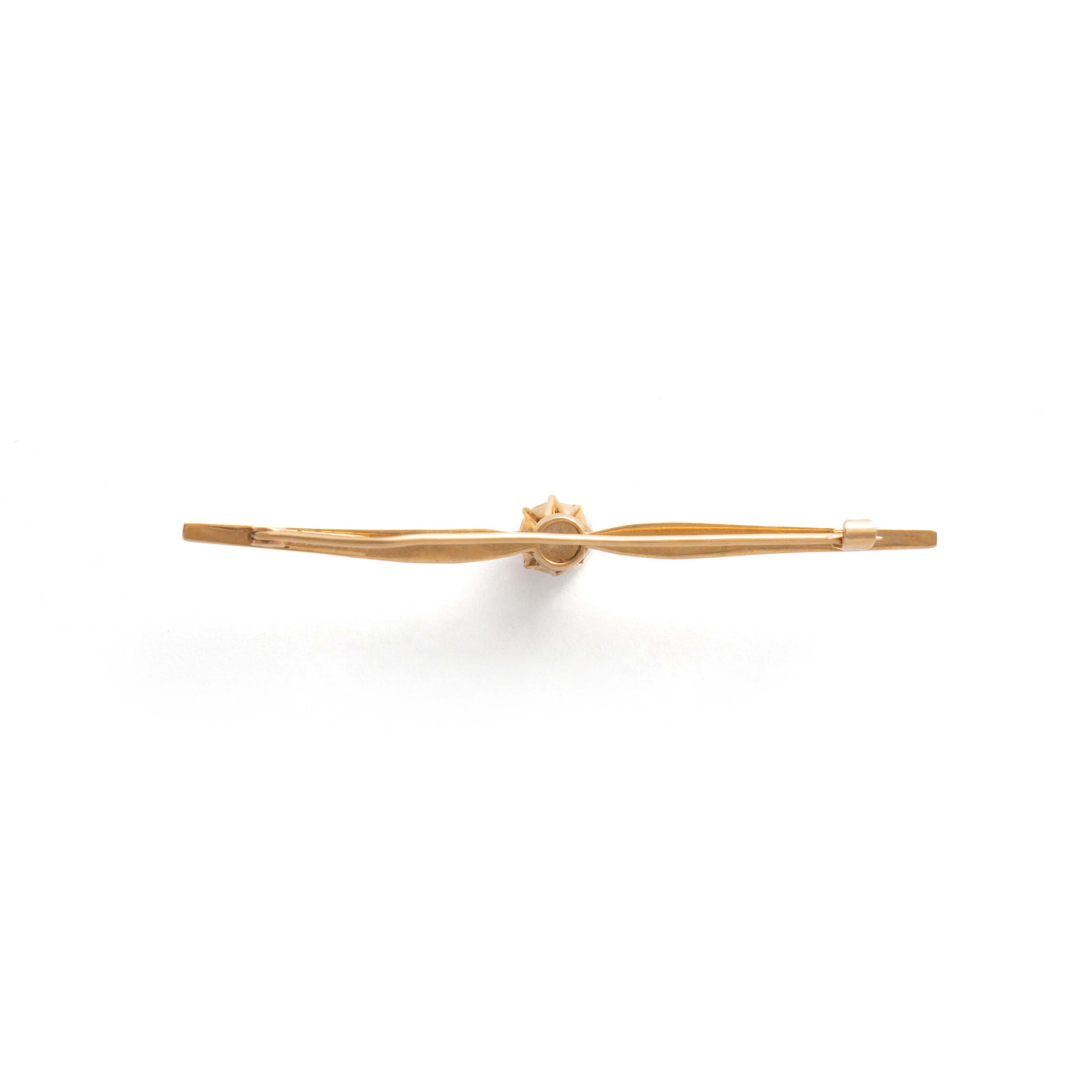 Pearl 18k Gold Brooch In Good Condition For Sale In Geneva, CH