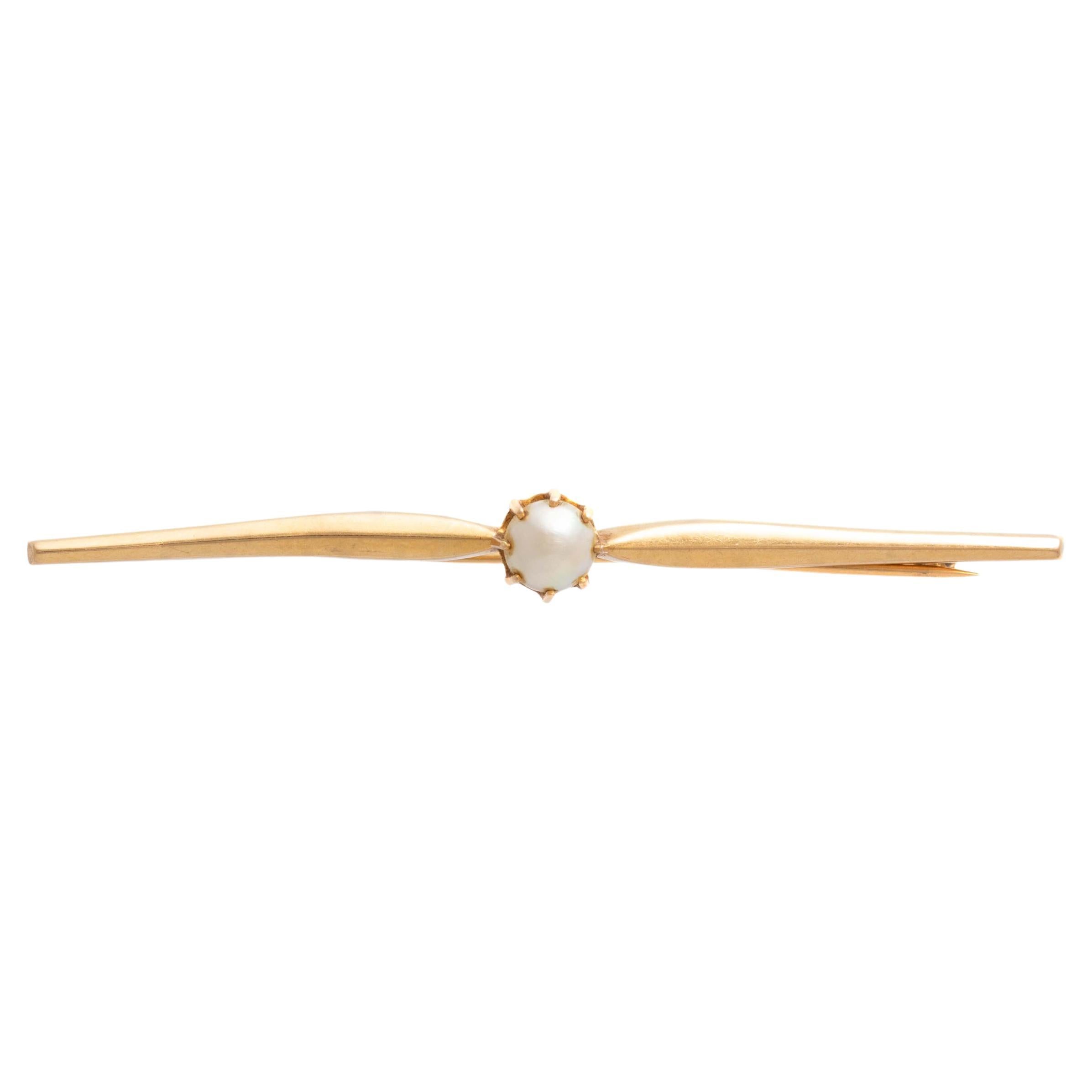 Pearl 18k Gold Brooch