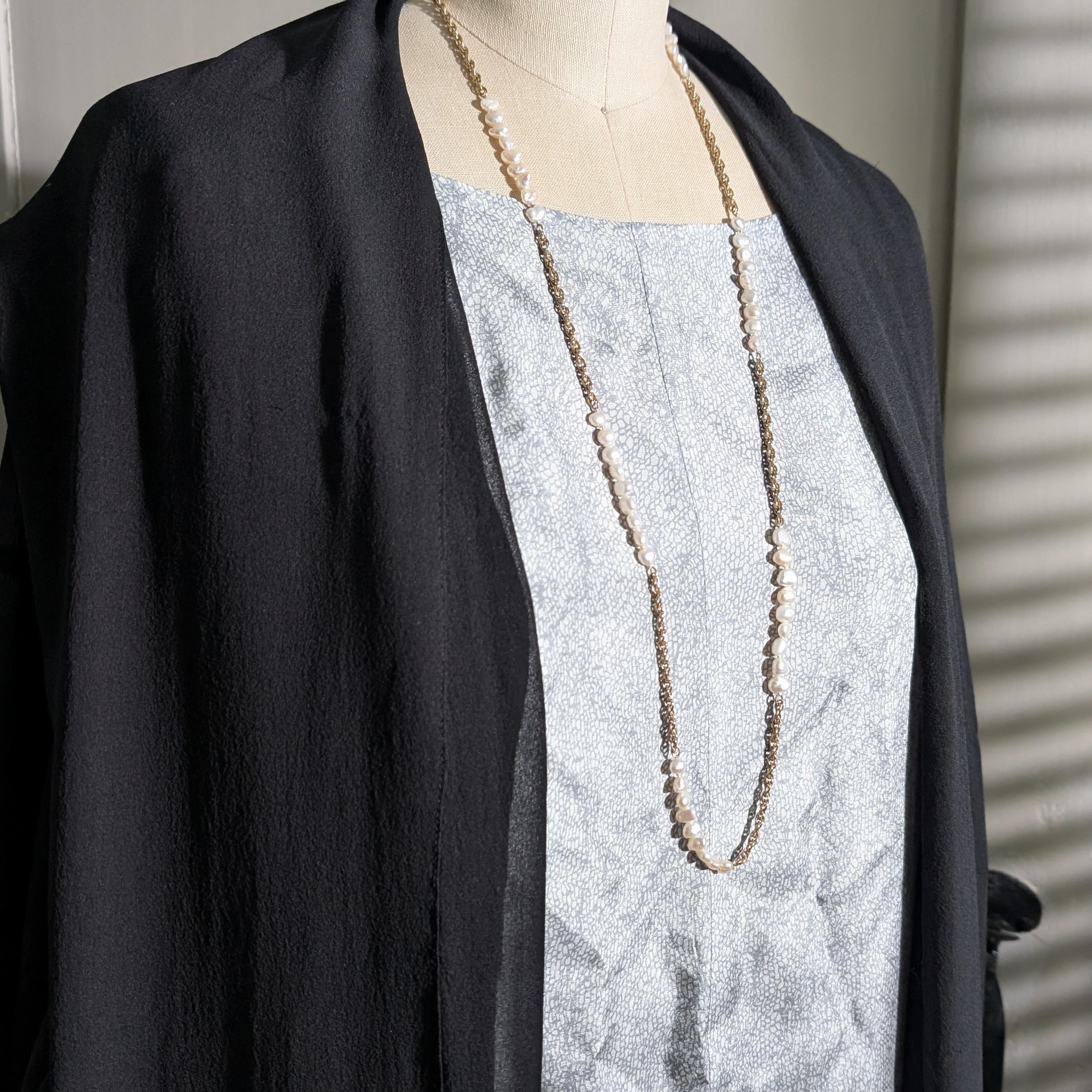 Pearl & 18K Gold Necklace, 32
