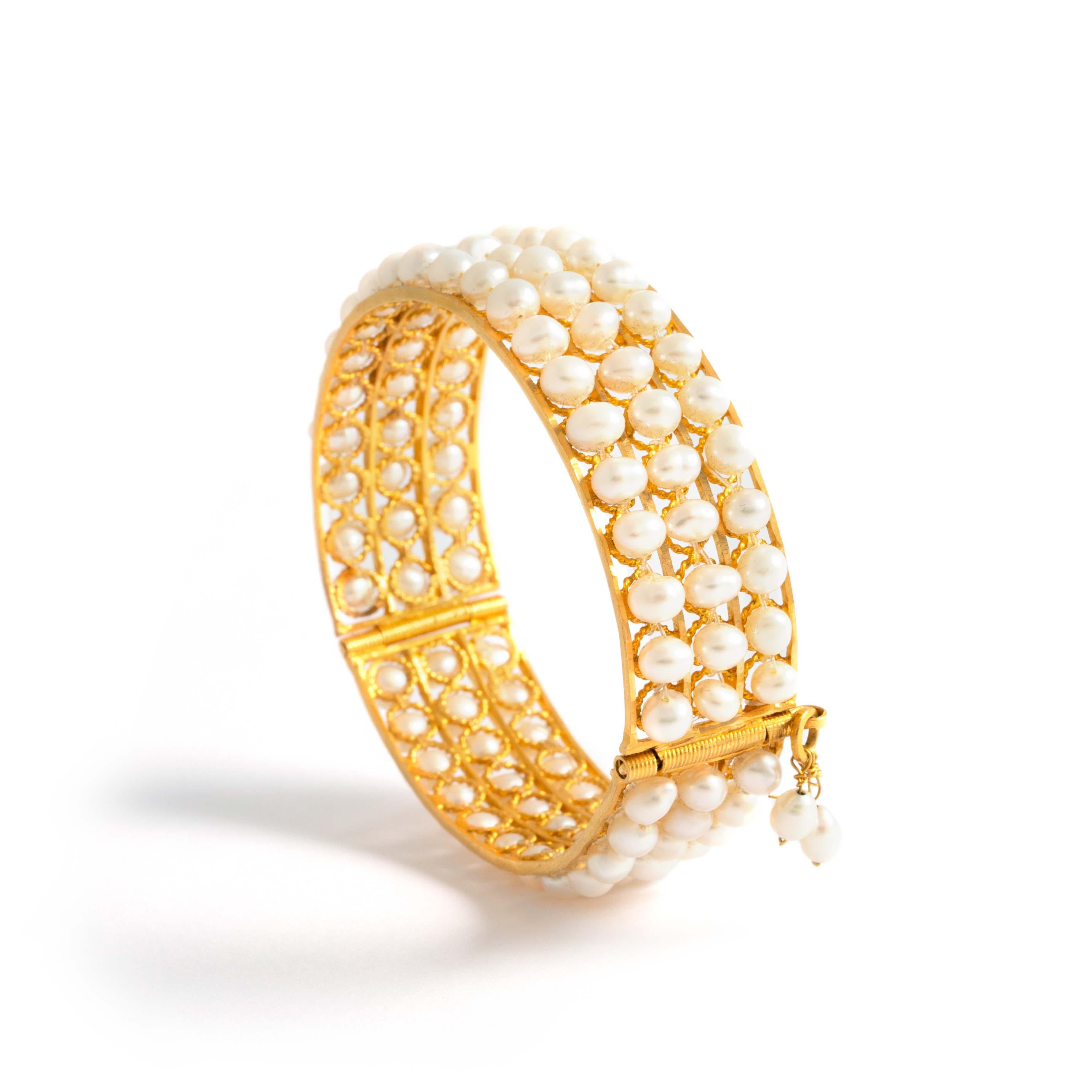 Bead Pearl 18k Yellow Gold Bracelet