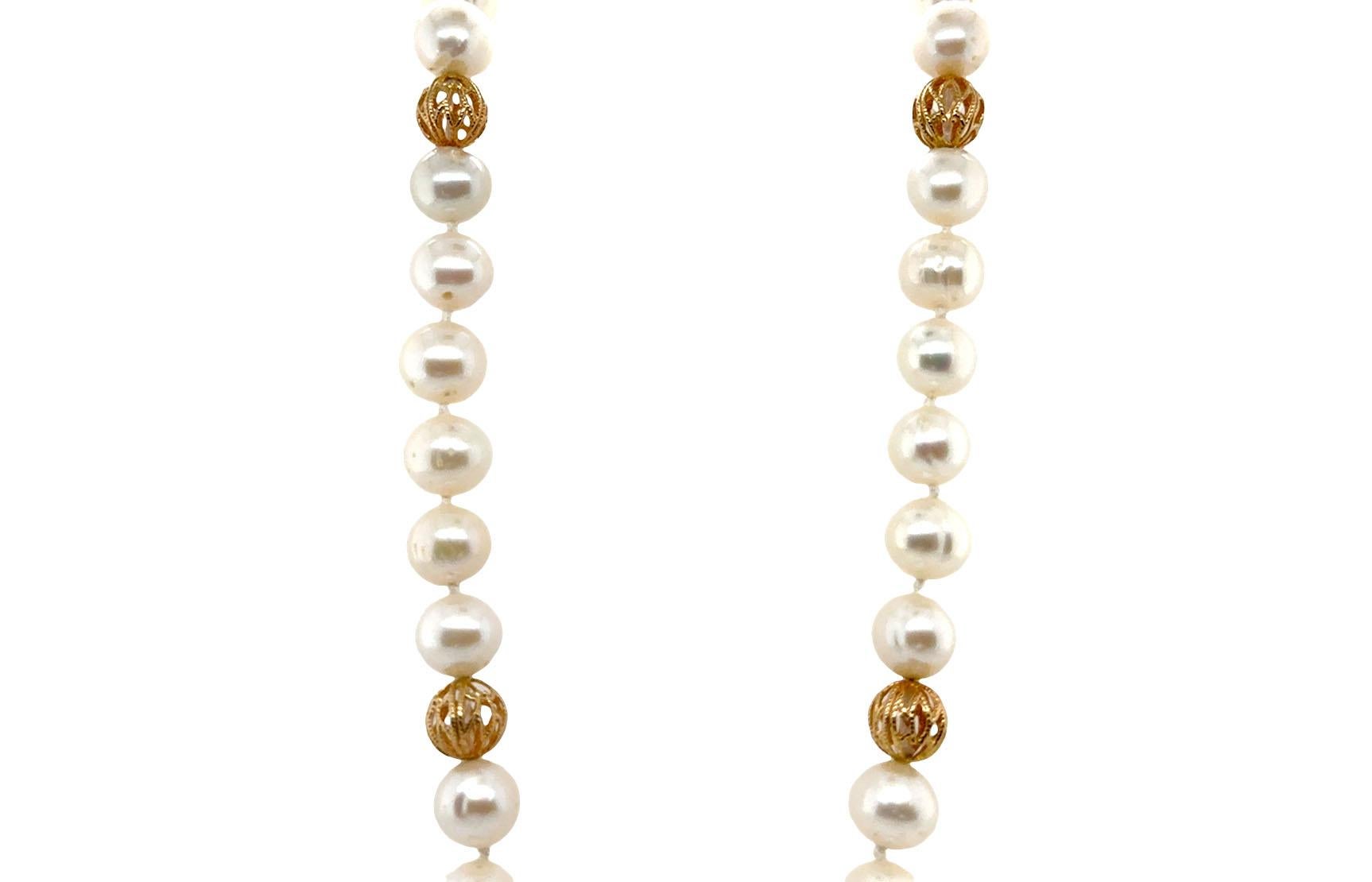 Pearl 21 Inch Necklace Strand of Pearls 8.5mm Pearls 14K Yellow Gold


Features 56 Genuine Natural 8.5mm Pearls

Pearls Intermittently Separated by 14K Yellow Gold Balls

14K Yellow Gold Clasp

100% Natural Pearls

Get Noticed With This Understated