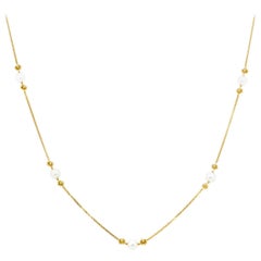 Pearl 9 Karat Yellow Gold Soleil Necklace Natalie Barney