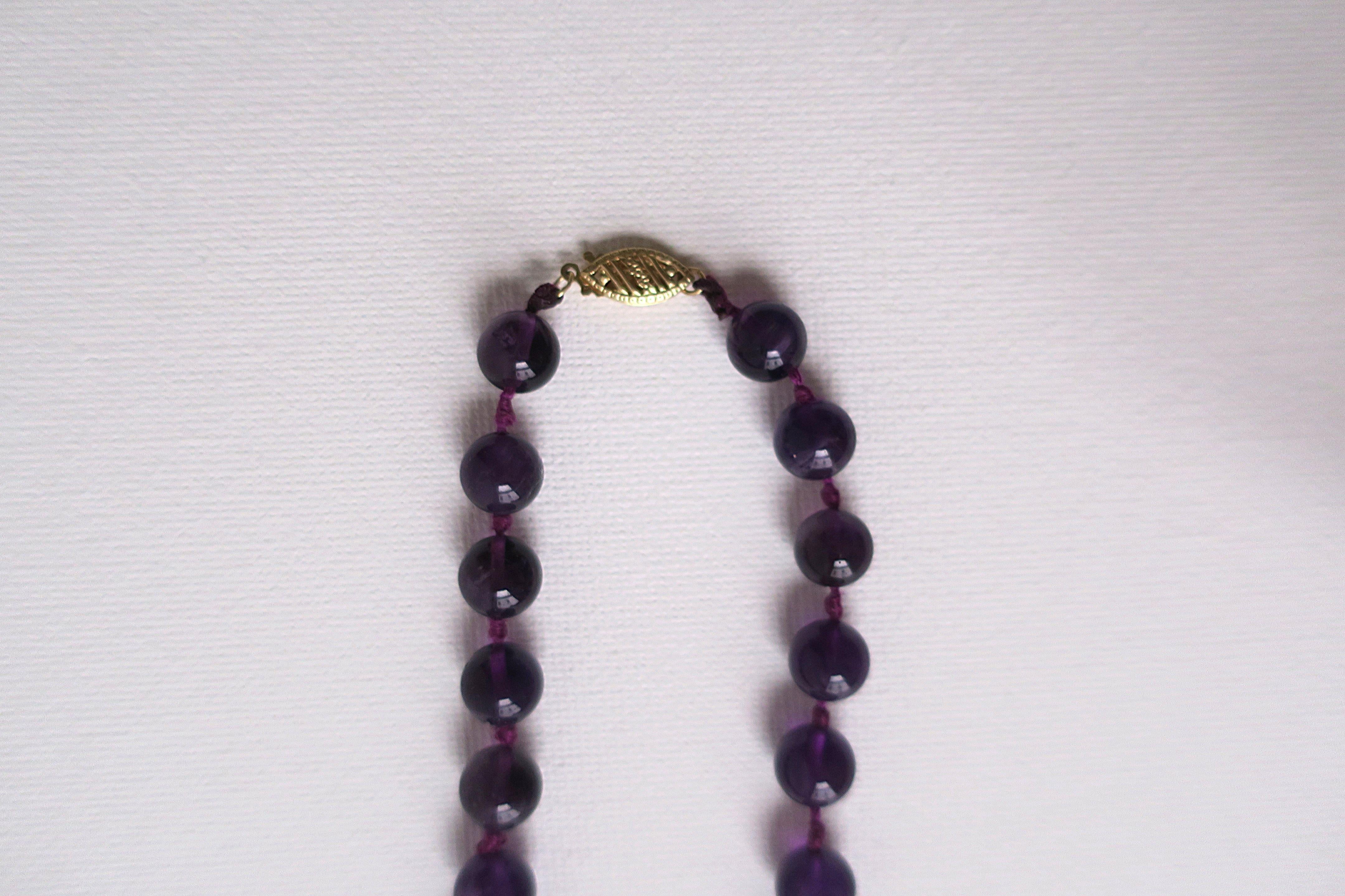 Pearl Amethyst Gold Bead Necklace or Choker For Sale 9