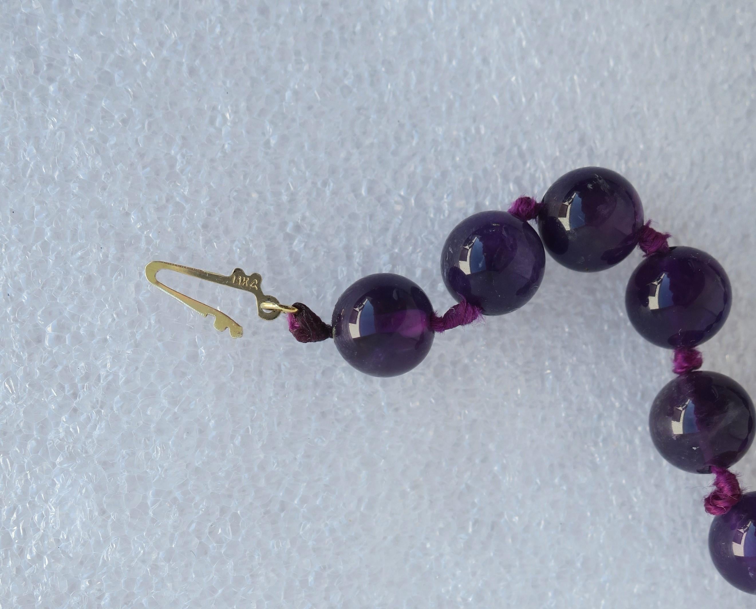 Pearl Amethyst Gold Bead Necklace or Choker For Sale 10